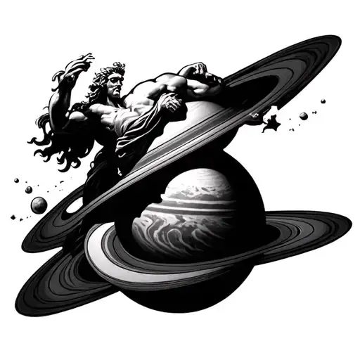 Poseidon Swallowing A Planet Saturn