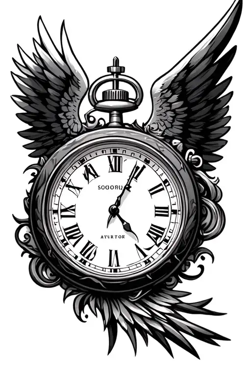 Stop Watch With Cut Angel Wings