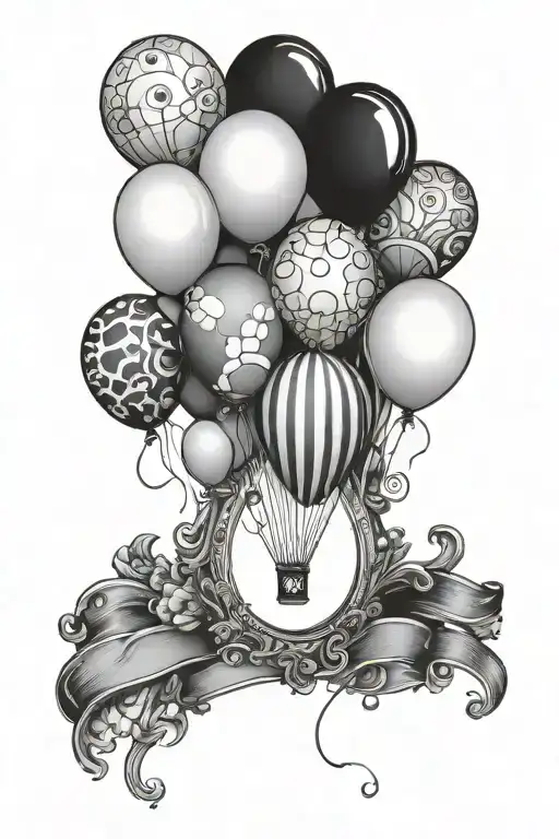 Simple Balloons Inside Photo Frame