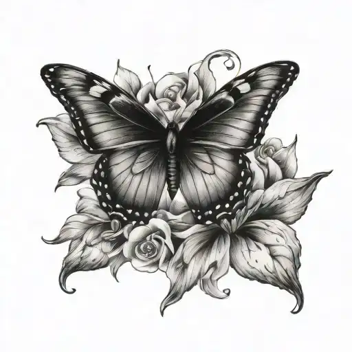 Butterfly And Flowers