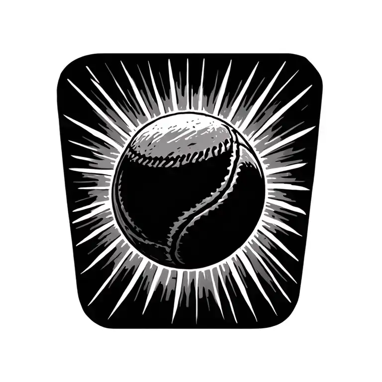 Tennis Ball And Sun Rays