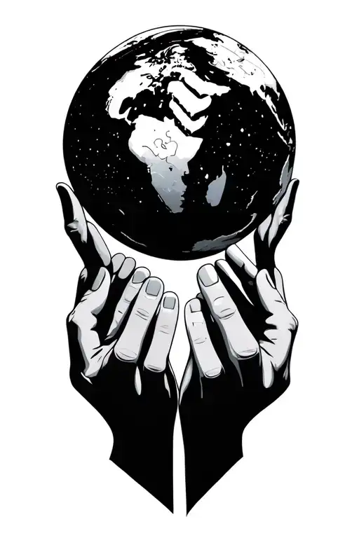 The World Is Mine W Hands Holding Globe Surrounded