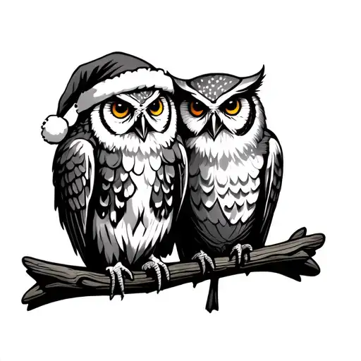 Owls With Santa Murte