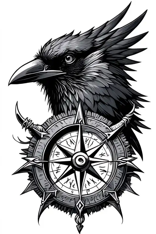 Crow Viking Compass