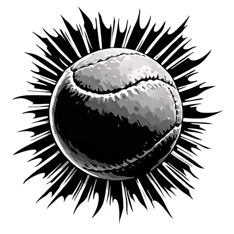 Tennis Ball And Sun Rays Coming