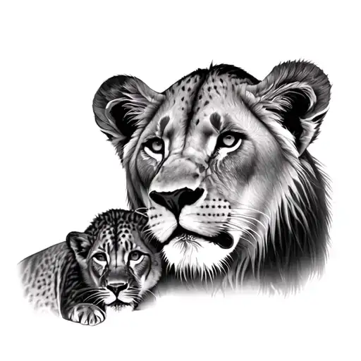 Lioness And Cub