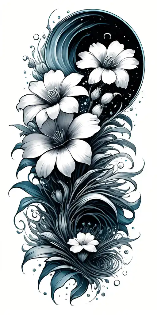 Sea Surf Flowers Underneath The Sea