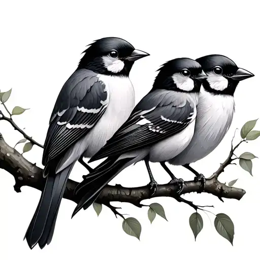 Three Birds On A Branch