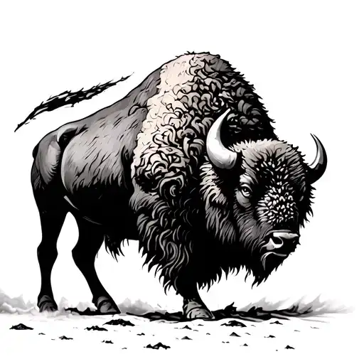 A Buffalo Walking Into A Storm
