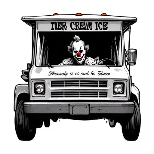 Scary Clown Driving Ice Cream Truck