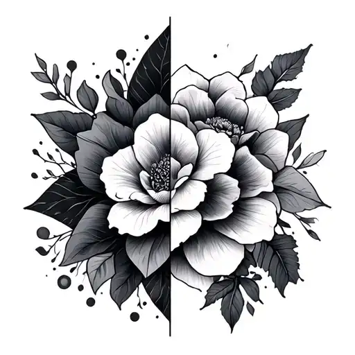 Duality For Patchwork Tattoo Design