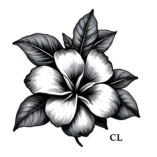 Hawaiian Flower With Initials C L