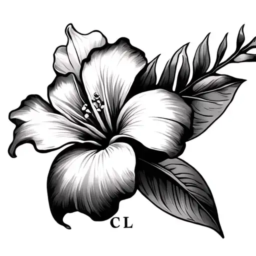 Hawaiian Flower With Initials C L Built Discreetly Into The Flower