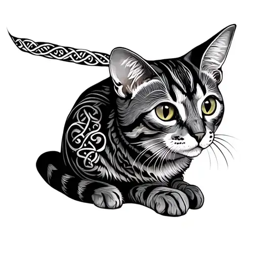 Bengal Cat Made With Celtic Twists Black