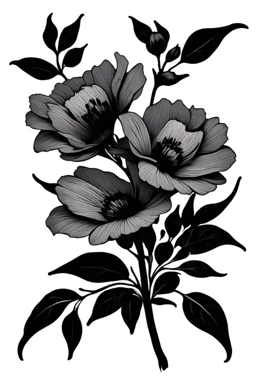 Fine Line Simplistic Flower