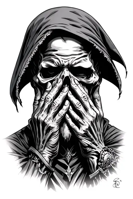 Reaper Speak No Evil With The Reaper Covering His Face