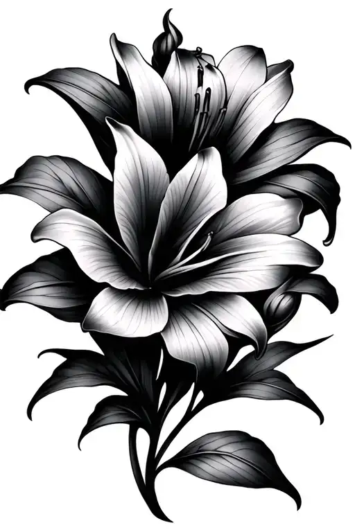 Fine Line Simplistic Lily Flower