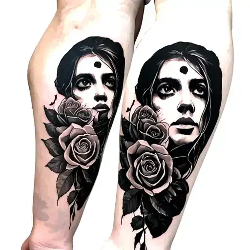 Forever Alone Theme Arm Sleeve Tattoo Featuring