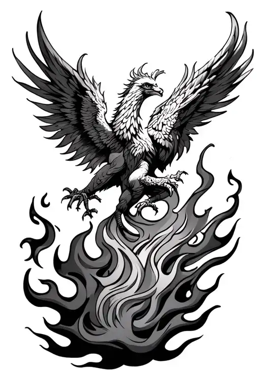 Phoenix Rising From Flames