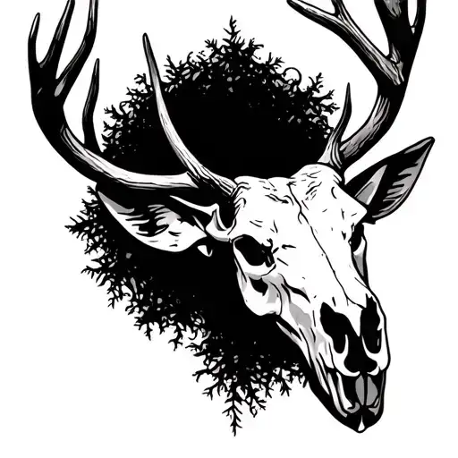 Elk Skull With Antlers