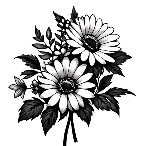 September October November Birth Flower In A 3 Flower Bouquet