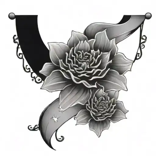 Banner With Hermana Marigolds And Carnations And Stars