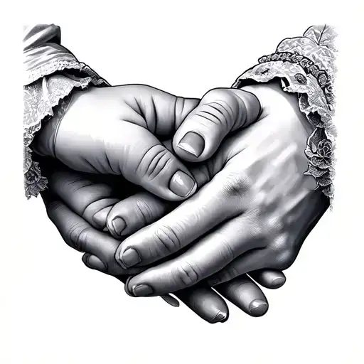 2 Baby Hands Holding Moms Hand