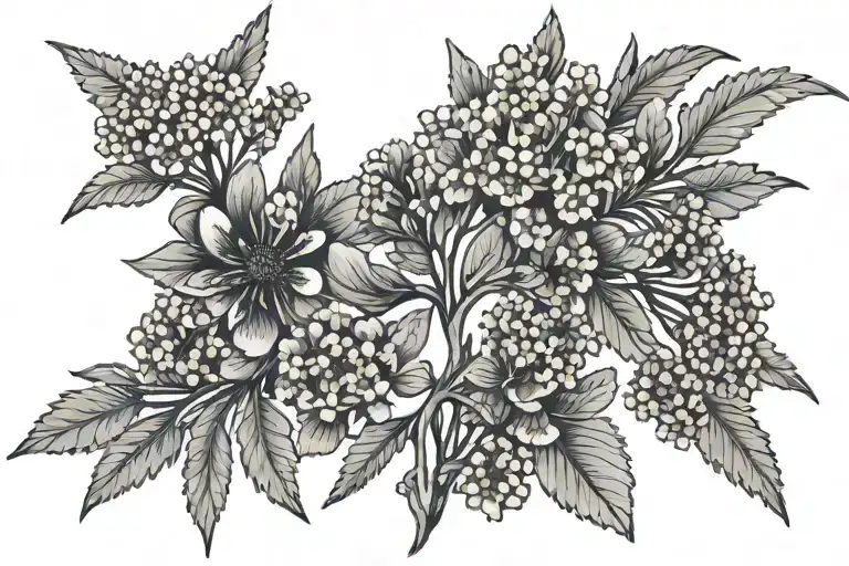 Symmetrical Yarrow Flower Branches