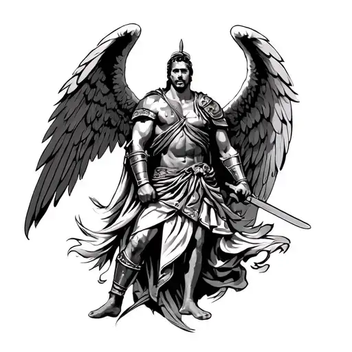 Italian Gladiator And Angel And Stallian