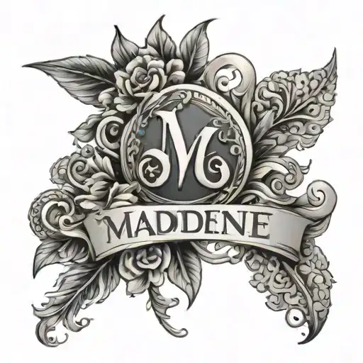 Back Tattoo With Name Madeleine