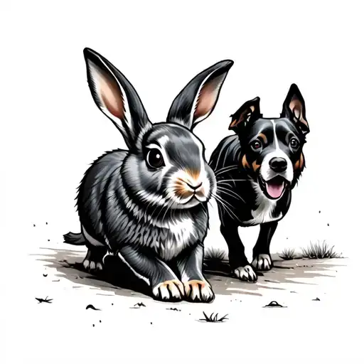 A Rabbit Chased By A Dog