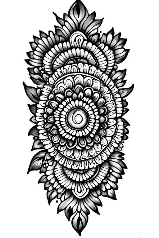 Feminine Delicate Henna Paisley Spiritual Mandala