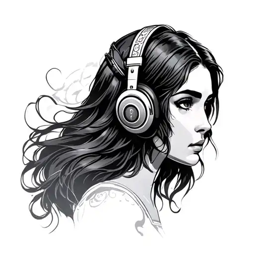 Athena Face With Her Headset And Long Brunette Hair