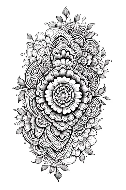 Feminine Delicate Paisley Bohemian Henna