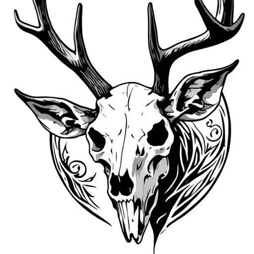 Deer Skull With B