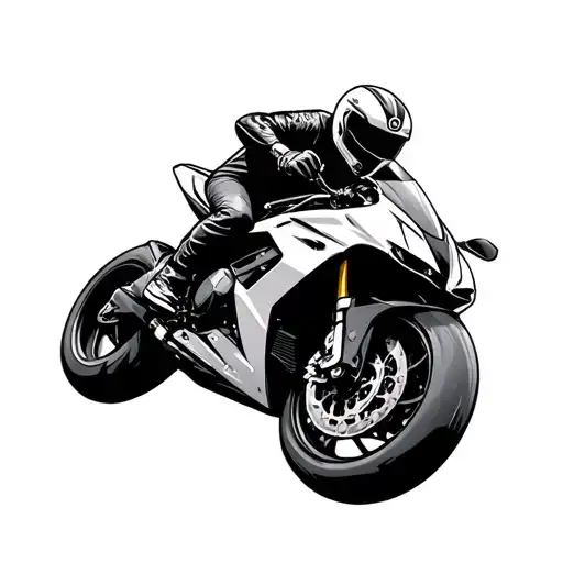 Sport Bike Doing A Wheelie Stunt