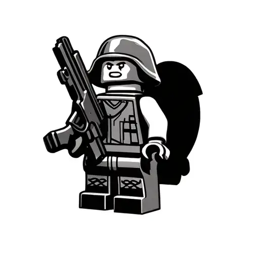 Lego Soldier Holding A Gun