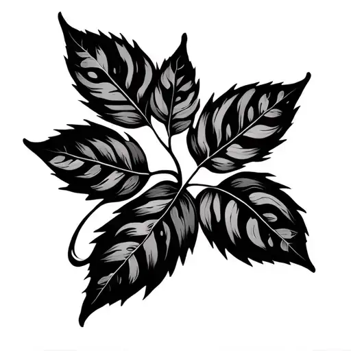 Leaves And Branches With Patterns In The Leaves Intertwined