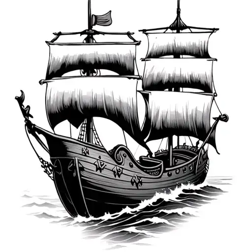 Viking Ship Sailing