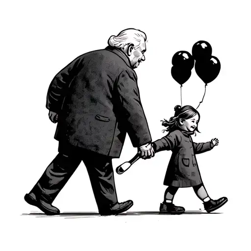 Grandparents With Little Daughter Walking