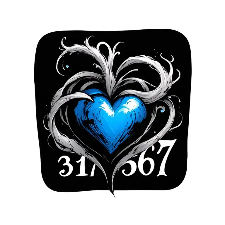 Blue Heart With Number 3167