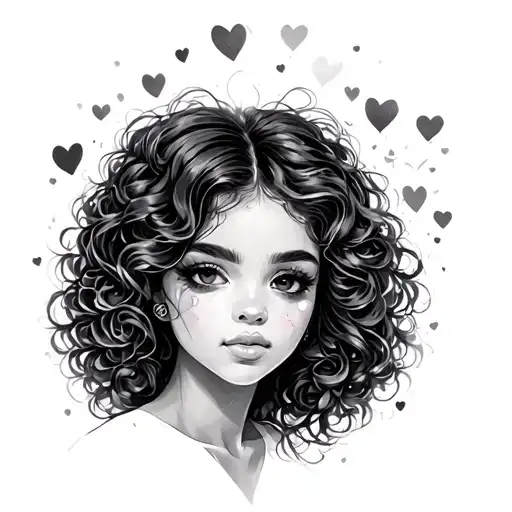 Unique Black Girl With Hearts