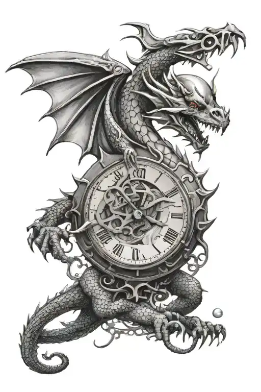 Dragon With Clock And Egg