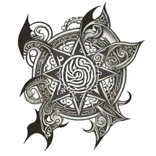 Dwennimmen And Transformation Andinkrah Symbols Combined Together
