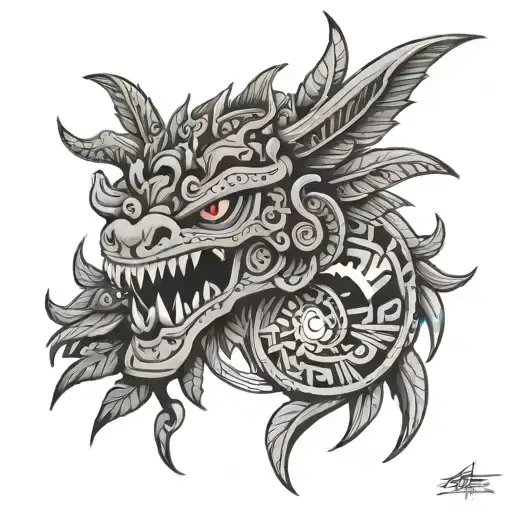 Aztec Quetzalcoatl Combined With Character Venom