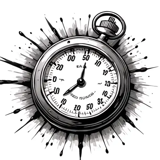 Old Stopwatch With One Side Exoloding And Numbers Falling