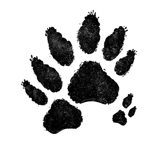 2 Cat Paw Prints And 1 Dog Paw Print In A Circle