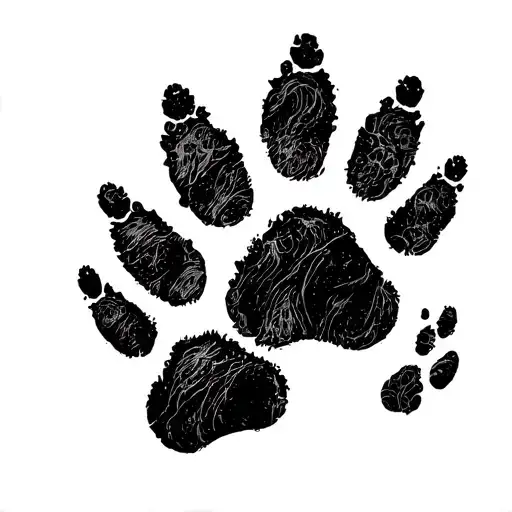 2 Cat Paw Prints And 1 Dog Paw Print In A Circle