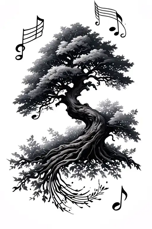 Tree Music Notes Floating