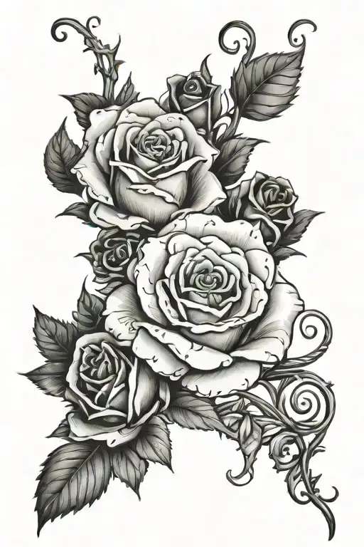 Spiraling Briar With Death Roses Growing